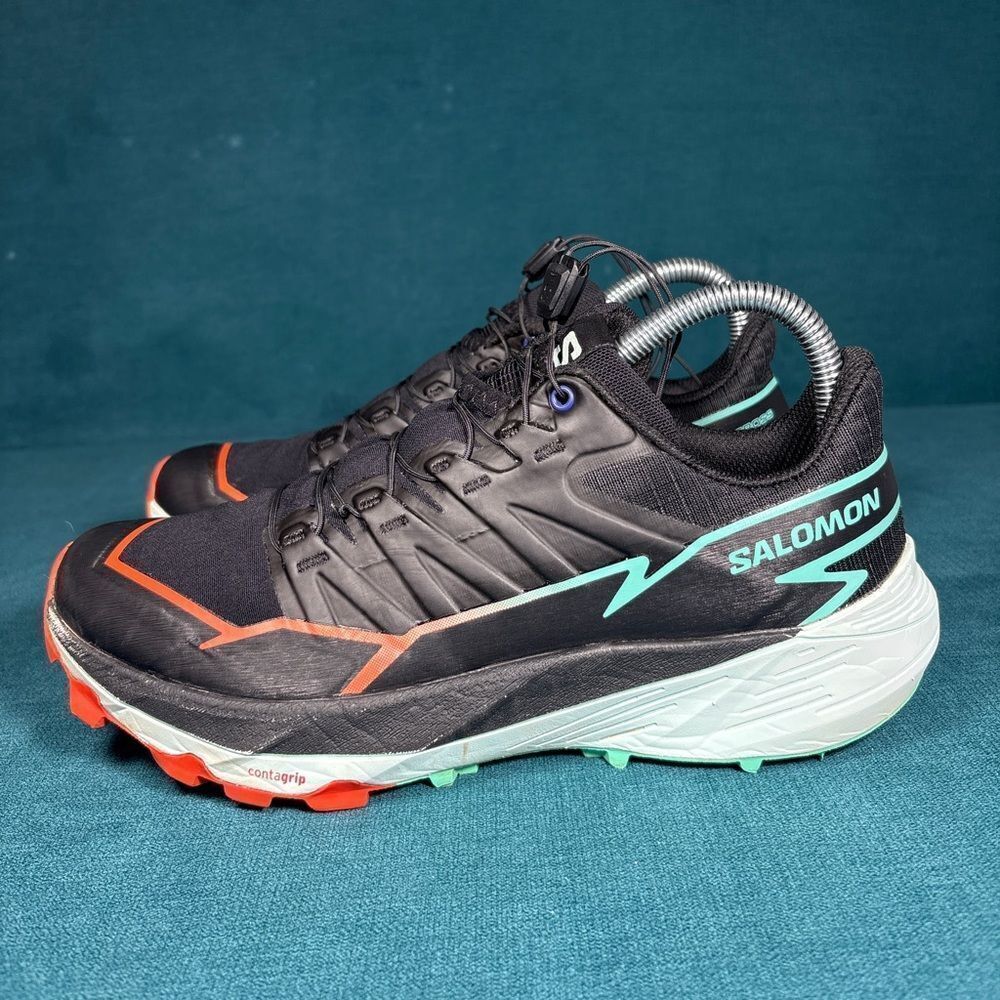 Salomon Thundercross Trail Running Shoes Black Aqua Orange Women’s 6.5 EU 38 Con